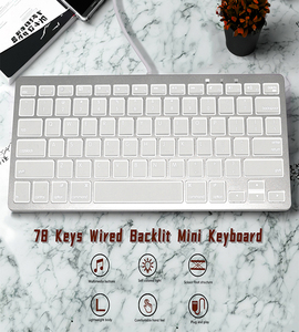 Mini teclado ergonómico USB Plug and Play con cable para Windows/Mac portátil 78 teclas teclado con cable Compatible con ordenador portátil/escritorio - Product Image 3