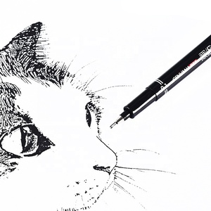 Japonya ucu çift hat pürüzsüz yazma kaliteli 0.1mm cetvel kalemi G-09901 sanatçı kalem - Product Image 4