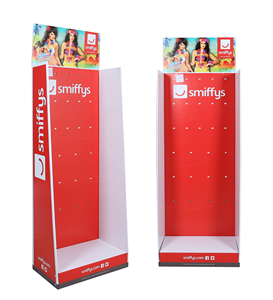 Espositore per biancheria intima con finitura opaca di Design personalizzato espositore da pavimento in cartone con piolo laterale singolo con ganci per la promozione - Product Image 1