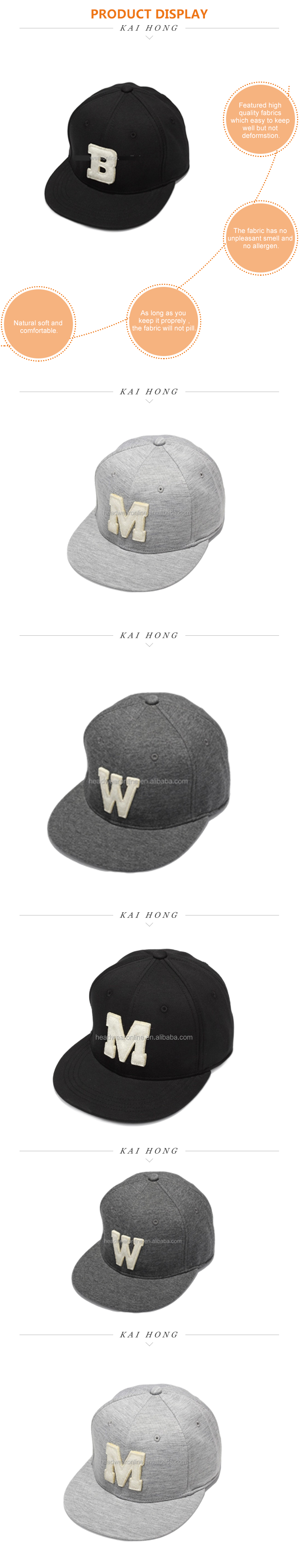 100% cotton 6 panel rebound cap with letter logo good quality