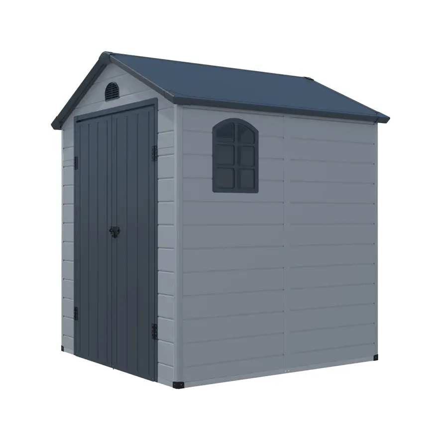 New Model Plastic Resin Garden Storage Shed UV Protected Backyard Outdoor 4x6ft Pvc Coated Nature Pressure Treated Wood Type