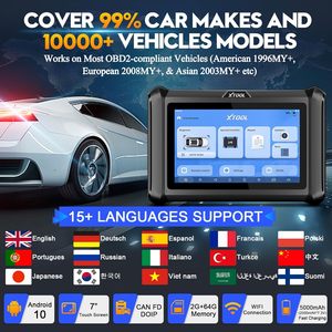 XTOO D7W Advance универсальный сканер Obd2 двунаправленный Автомобильный диагностический и кодовый ключ многодиагоностические машины с обслуживанием 39 + - Product Image 6