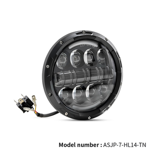 Asend 7 Inch <strong>Led</strong> Head Lamp <strong>80W</strong>/pcs Front Projector Hi/Lo Beam with <strong>White</strong> Daytime Running&amp;amber Turn Signals for 4x4 Motorcycle - Product Image 2