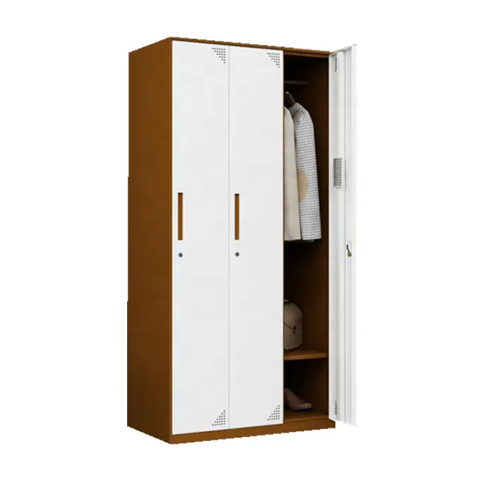 Casier métallique à trois portes en acier pour salle de sport, bureau, chambre à coucher, vêtements, casier métallique à trois portes