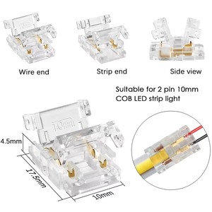 COB şerit tel LED konektörler 5 8 10mm bağlantısı CCT FCOB RGB LED şerit ışıkları için lehimsiz uzatma 2 3 4 pinli konnektör - Product Image 2