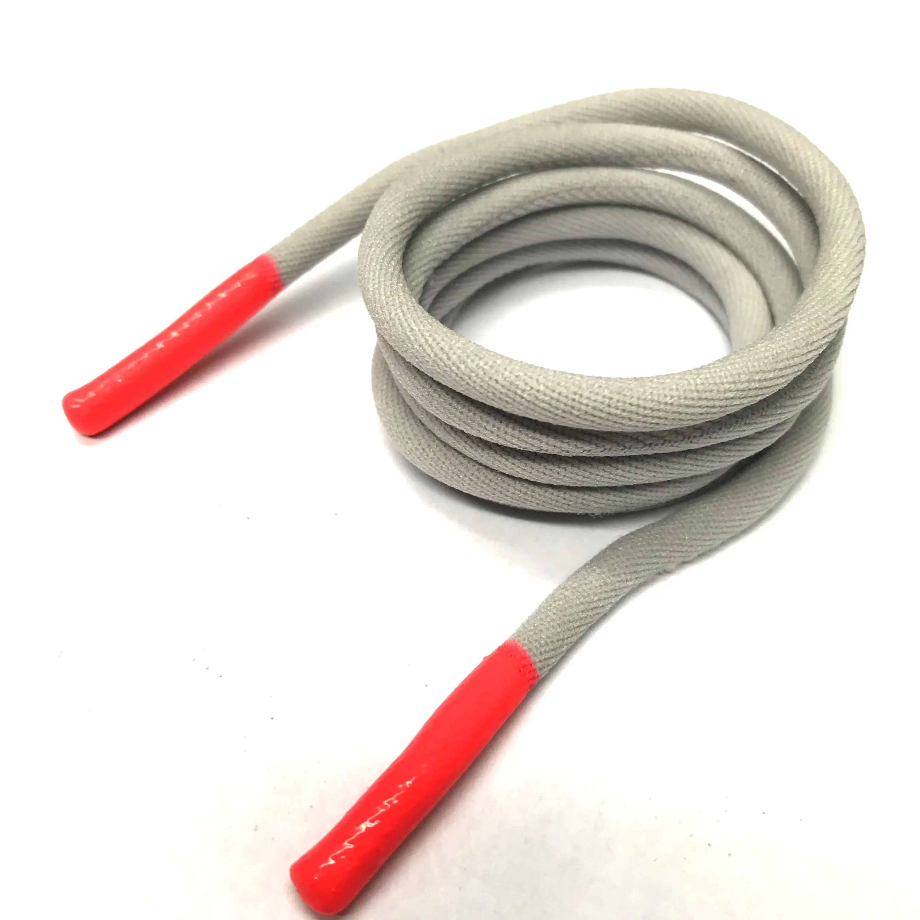 Cordón elástico de nailon para Sudadera con capucha, extremo de silicona, color gris