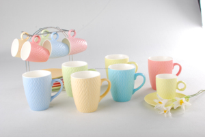 Stoneware Ceramic Coffee <strong>Cup</strong> and Saucer with Christmas Silk Screen for Espresso-220ml