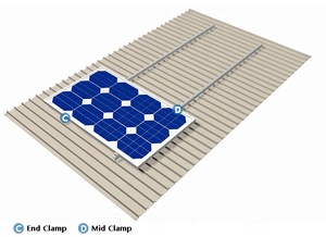 Yuens Nhà Máy Giá panel năng lượng mặt trời kim loại tin mái PV gắn trapazoidal hệ thống khung quang điện phụ kiện và kẹp - Product Image 4