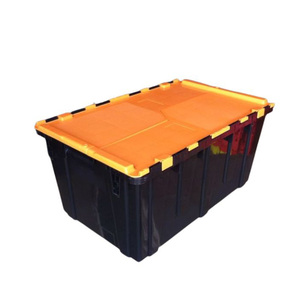 Contenedor de almacenamiento apilable de alta resistencia con tapa de bloqueo seguro Grado industrial para almacén y logística - Product Image 3
