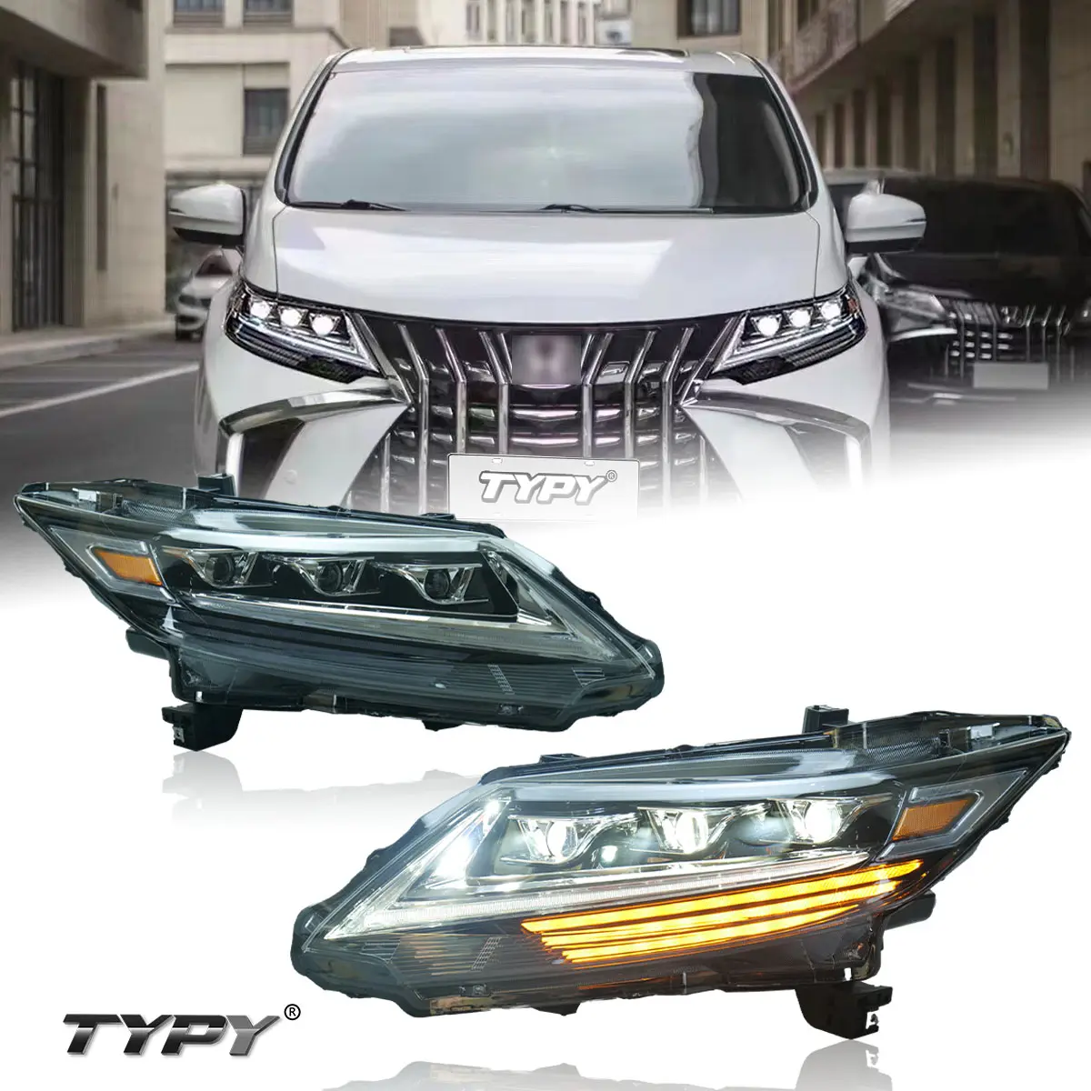 LED Mod trasformazione e aggiornamento vicino alla luce lontana integrato gruppo di luce solare ad alta luminosità per Honda Odyssey 2015-2021