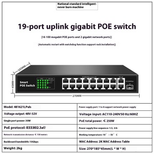 Poe anahtarı akıllı 100m ağ anahtarı iletim kamera izleme AI Watchdog anahtarı - Product Image 6