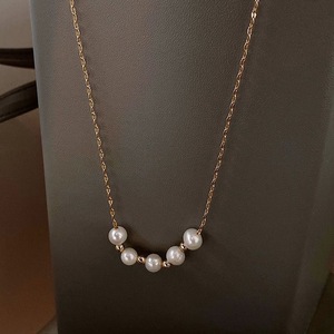 Phụ Nữ Thép Không Gỉ Dây Chuyền Nụ Cười Vòng Cổ Ngọc Trai Labiate Chuỗi Choker Dây Chuyền Trang Sức Cho Phụ Nữ Cô Gái Món Quà Hot Bán - Product Image 2