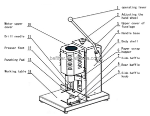HY-50B台式打卡机手动纸孔钻孔机重型打孔机 - Product Image 3