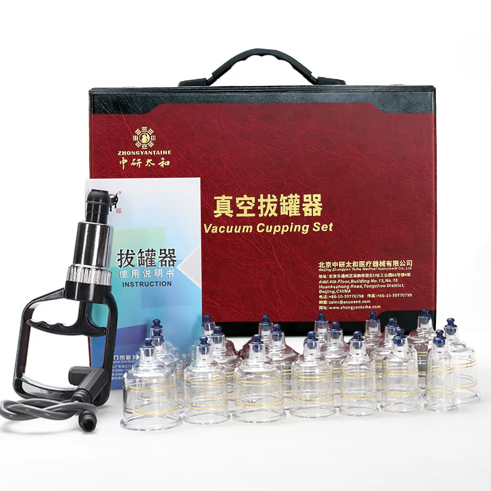 Groothandel Goedkope Chinese 19 Stuks Massage Cupping Therapie Sets Vacuüm Zuignappen Pot Vacuüm Hijama Cupping Set Met Pomp