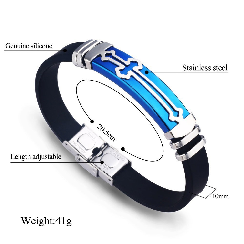 Stainless steel button blue