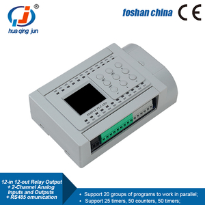 Huaqingjun 12 ingressi 12 uscite uscita relè PLC 2AI 2AO 0-20mA 4-20mA RS485 Modbus RTU PLC per sistema SCADA - Product Image 3