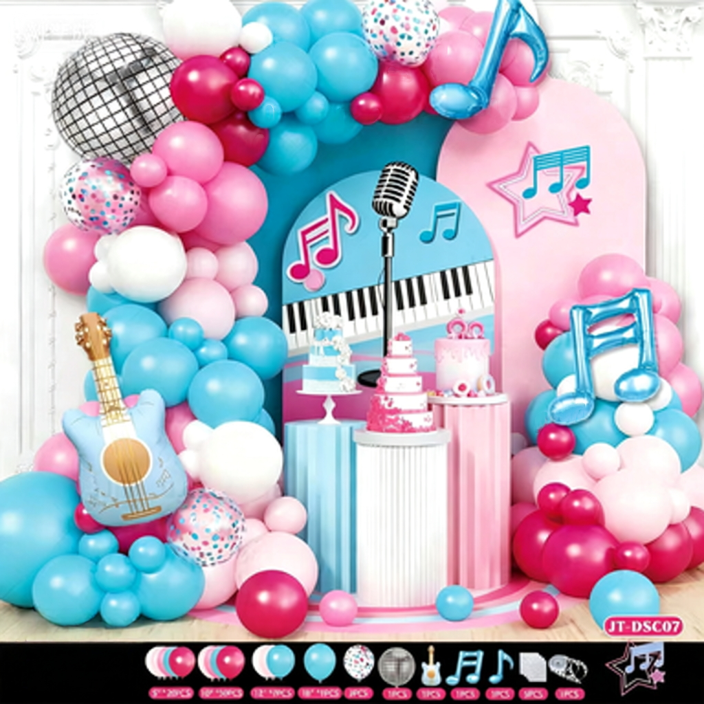 JT-DSC07 Music Set-Papercard Package-Glue Dot-Balloon Chain