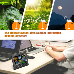 VICTOR 8-in-1 Auto Radio Controlled Digital Color Wireless Smart Weather Station Wifi Indoor Outdoor Sensor Weather <strong>Forecasting</strong> - Product Image 4