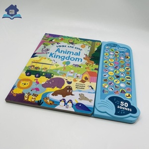 直销学龄前幼儿50动物声音音乐模块儿童书籍带按钮 - Product Image 3