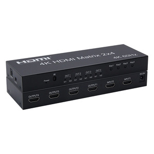 SOFLY 4K 2x4 <strong>HDMI</strong> <strong>Matrix</strong> <strong>2</strong> in <strong>4</strong> out with <strong>4</strong> audio <strong>output</strong> V2.0 <strong>hdmi</strong> <strong>matrix</strong> 2x4 - Product Image 1
