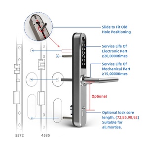 Yüksek-güvenlik kurulumu kolay elektronik anahtarsız giriş parmak izi dokunmatik Anti-Peep şifre akıllı kapı kilidi - Product Image 5