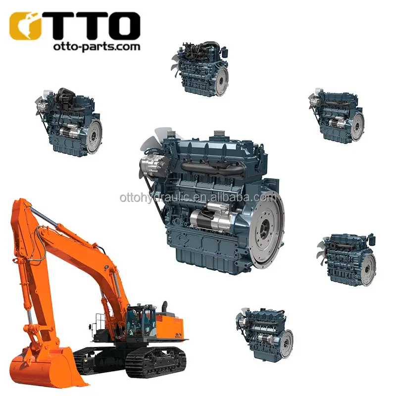 OTTO Escavadeira Conjunto do bloco do motor V2200 V3300 V3800 V3307 Máquinas Montagem do motor Outras peças do motor para KU BOTA Diesel