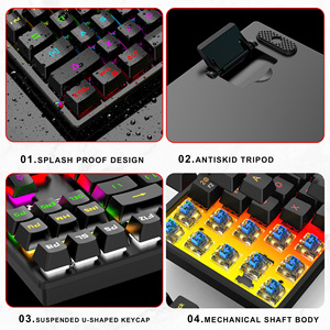 Teclado mecánico inalámbrico OEM RGB PC 60% con estilo LCD QWERTY para iluminación de teclado de Metal duradero de escritorio - Product Image 5