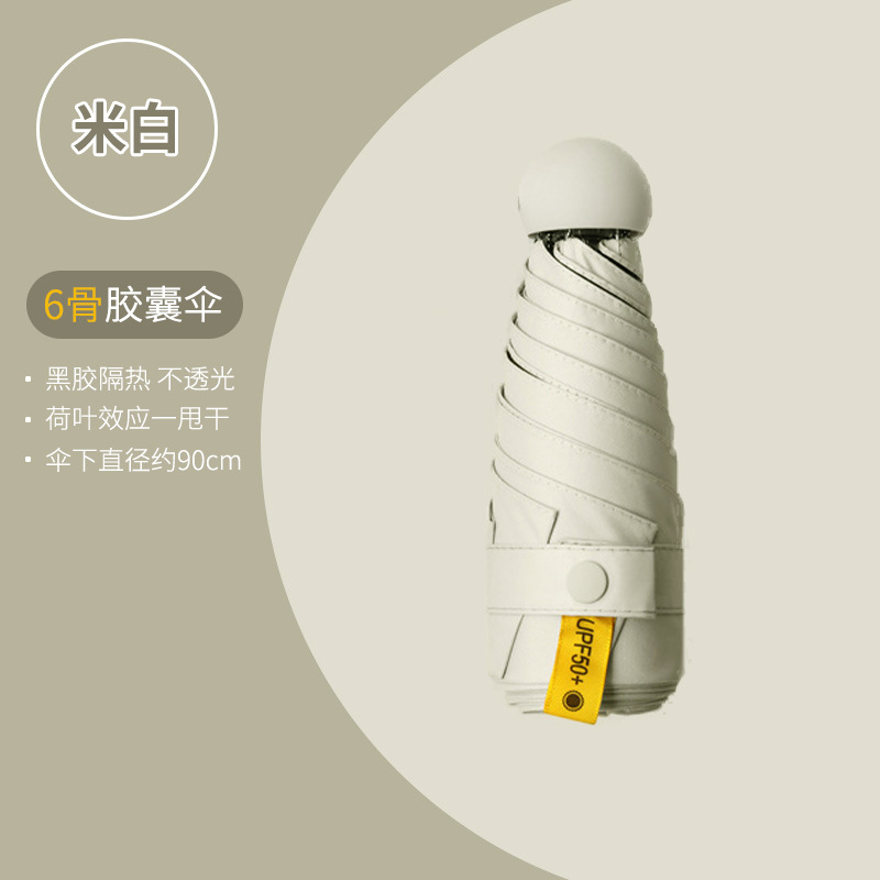 Off-white - 6-ribbed full blackout - single umbrella