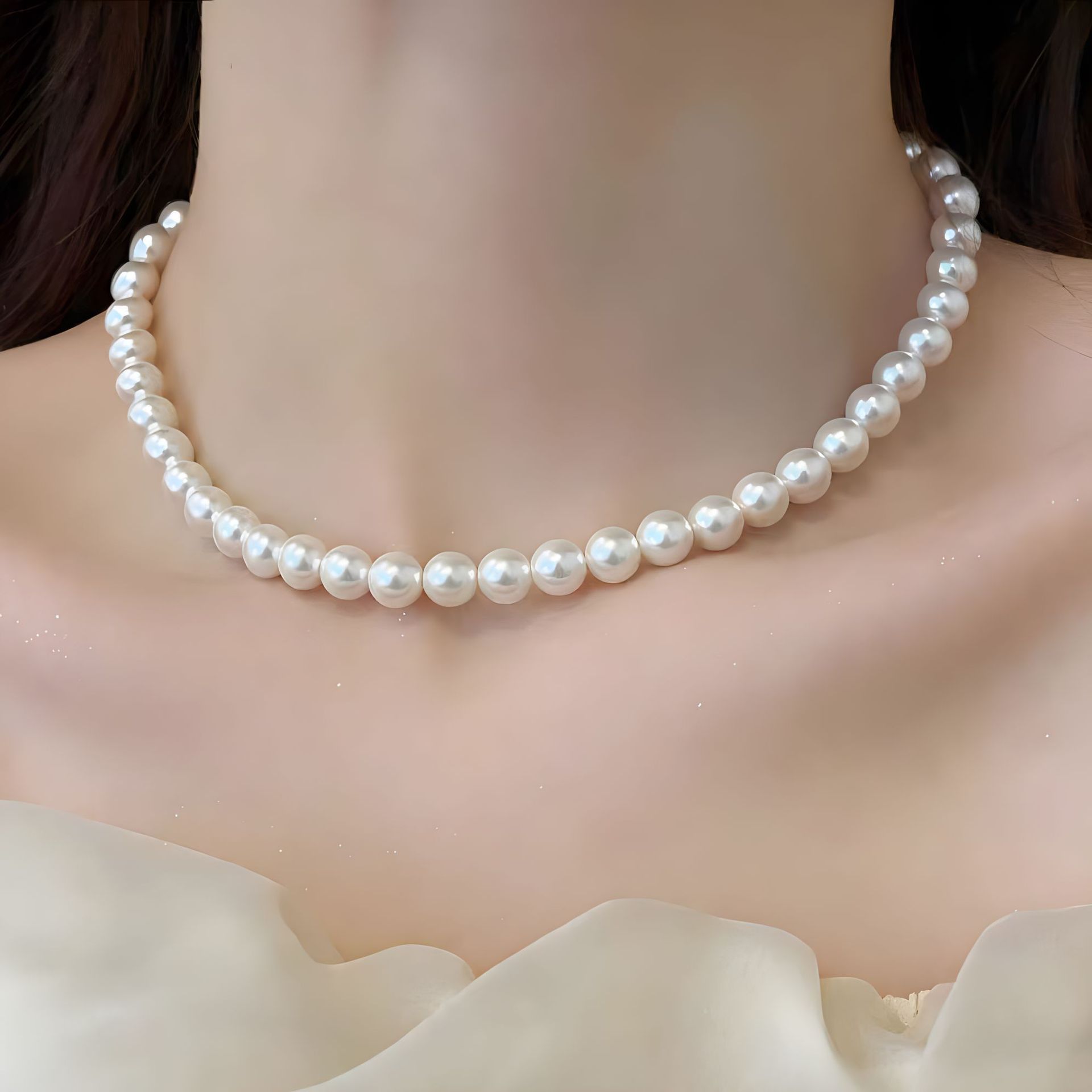 Glass pearl (diameter 8mm long 40cm)