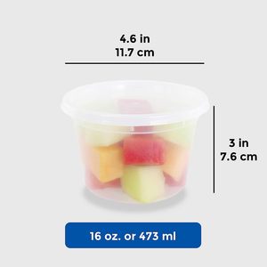 16 oz plastik Deli kapaklı konteynerler Freshware gıda saklama kapları - Product Image 4