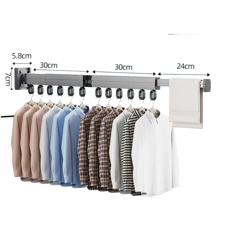 (Adhesive / Drill mounting)84cm-2 folds moveable hanging holes