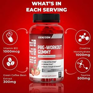 OEM Preworkout Gummies Creatine & Turane özelleştirilmiş şekil formülü ön egzersiz sakızlı - Product Image 2