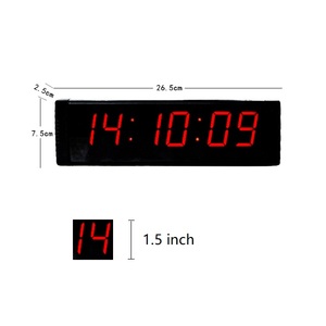 Mini 1.5 Inch Digital Wall Clock 12/24 Hour LED RED 6 Digits Portable Electronic <strong>Timer</strong> <strong>With</strong> <strong>Countdown</strong> Countup Stopwatch <strong>Function</strong> - Product Image 1