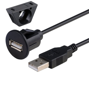 USB 2.0公对母圆形面板安装扩展电缆编织屏蔽打印机计算机条形码扫描仪库存产品