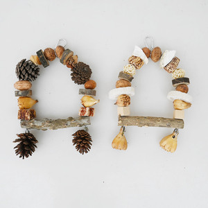 Chim cá rô đồ chơi trái cây tự nhiên gai tro gỗ đu hạt đầy màu sắc nhai răng vẹt đuôi dài, Conure, cockatiels, budgies - Product Image 2