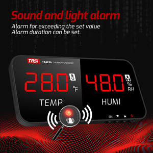 Sensor de temperatura y humedad inteligente TASI TA623B, registro de datos y función de alarma para el hogar y la Oficina Abs Material termómetro