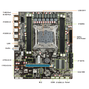 DDR3 Intel X99 Chipset hembra 2011-v3 core i7 placa base ATX - Product Image 2