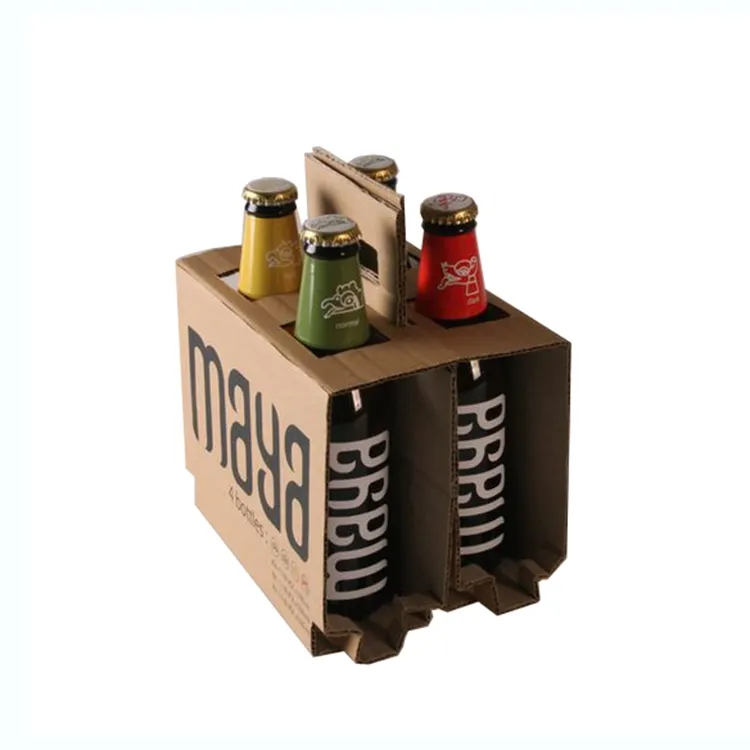 Scatola per vino in cartone portatile personalizzata da 4 pezzi scatola per vino riciclabile regalo per cartone ondulato da Cocktail confezione da 6 portabottiglie