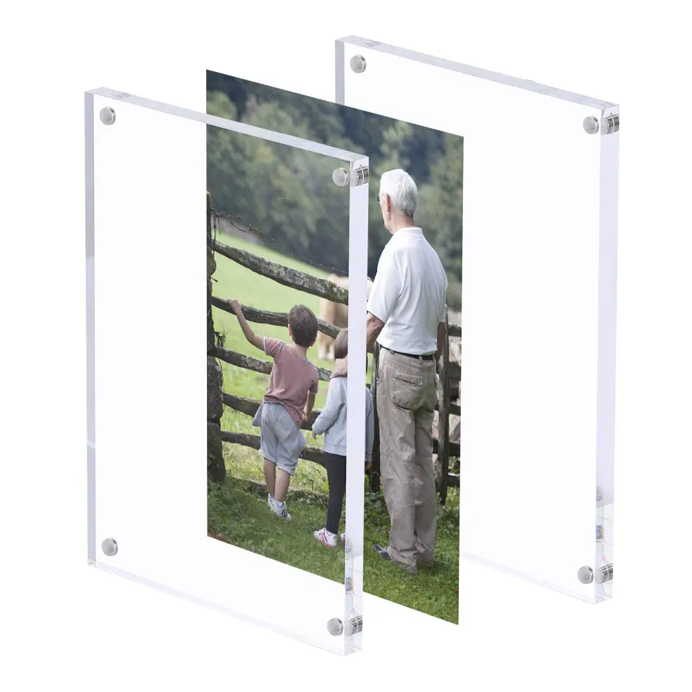 OEM tùy chỉnh thiết kế từ acrylic khung ảnh đánh bóng Acrylic khung ảnh cho tủ lạnh trang trí nội thất