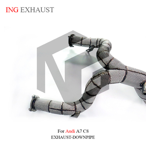 ING egzoz sistemi yüksek akış performans iniş borusu için Audi A6 A7 C8 3.0T katalitik başlık ile araba aksesuarları - Product Image 6