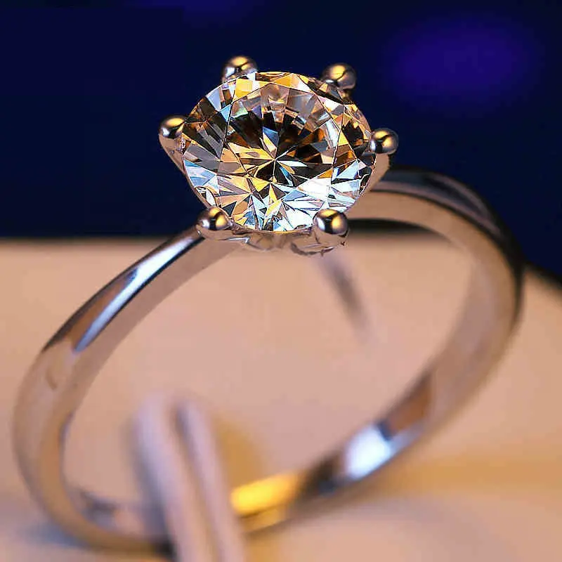MICCI卸売ステンレス鋼高級レディース女性ジュエリー決して色あせない5AキュービックジルコニアCZダイヤモンド婚約結婚指輪