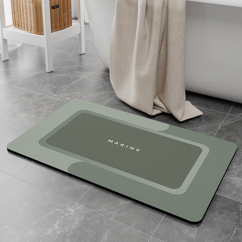 Alfombra de baño de tierra de diatomeas - Morandi ovalada gris claro