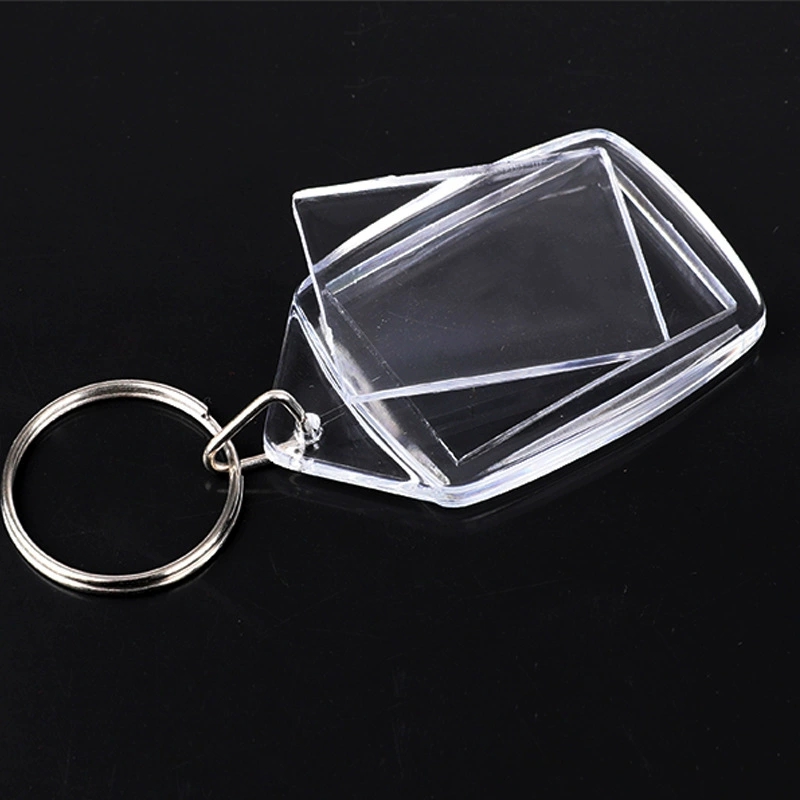双尖透明广告相框亚克力钥匙扣库存创意吊坠库存diy促销礼品 - Product Image 1