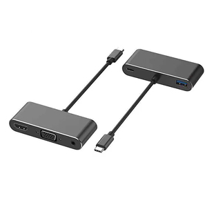 5 in 1 USB-C集线器HDMI VGA 3.5音频AUX usbC充电USB 3.0 4K HDMI适用于笔记本电脑跨国适配 - Product Image 3