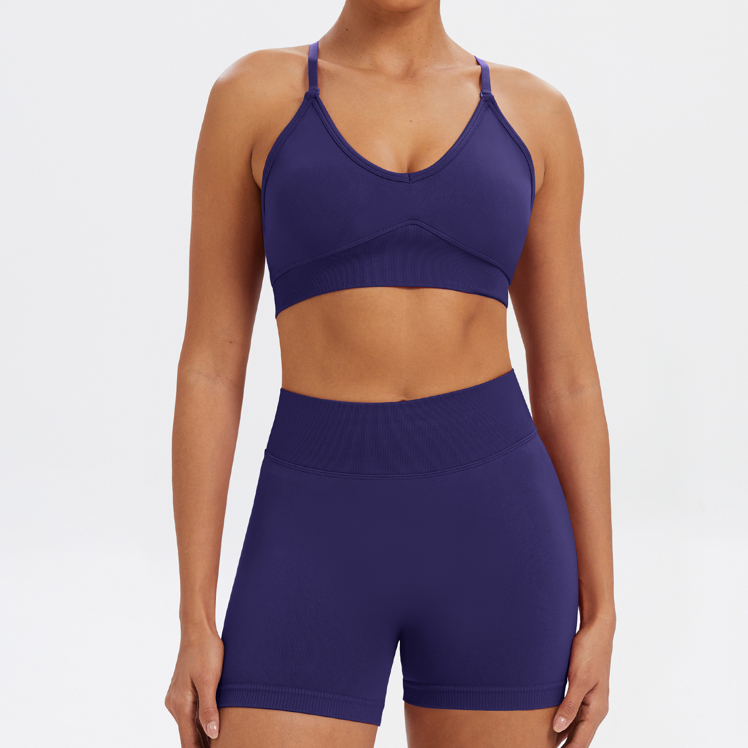 Navy blue-bra and shorts