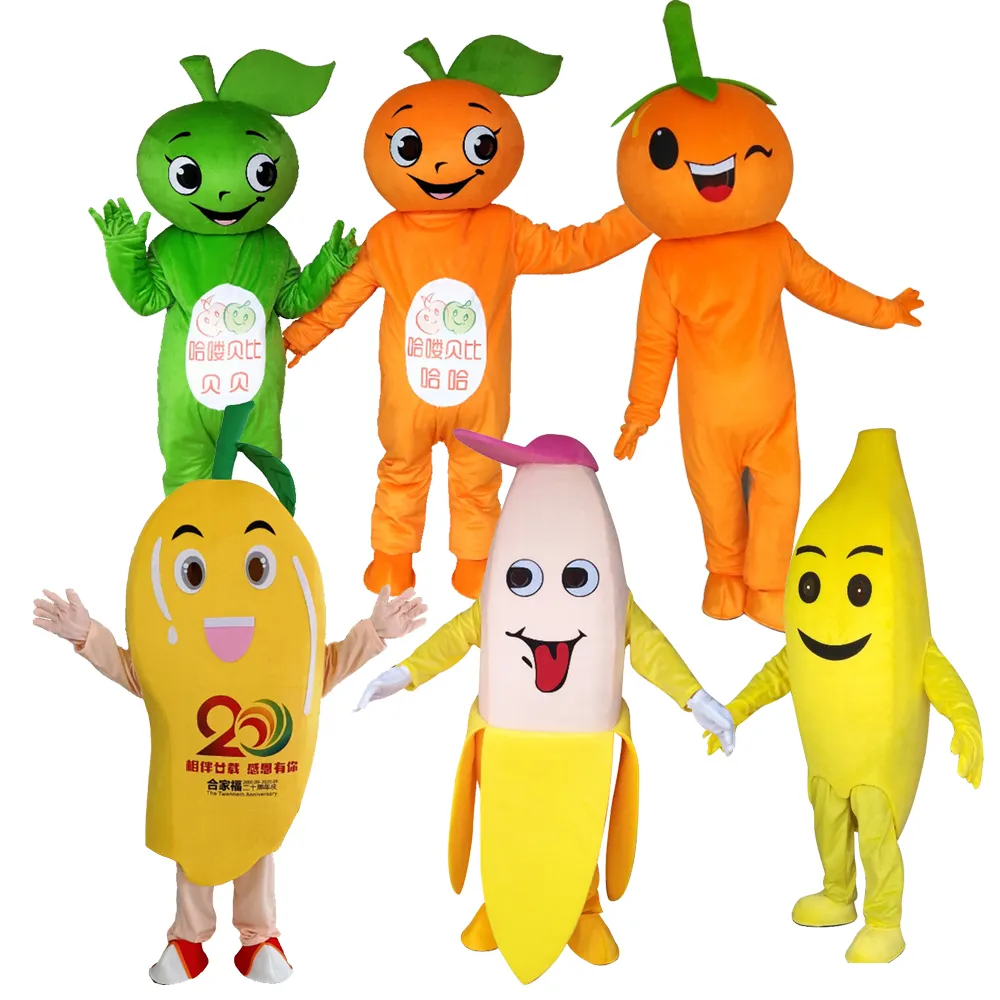 Costume da festa Cosplay di frutta e verdura per cartoni animati per adulti Costume di carnevale di frutta arancione Banana Kiwi personalizzato