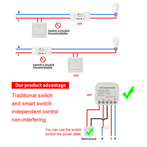 1 通道Tuya智能开关双控wifi开关独立控制隐蔽智能交换机支持Alexa - Product Image 4