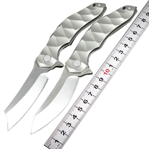 Premium <strong>Knife</strong> Titanium Handle CNC Machining Folding <strong>Blade</strong> CPM-D2Steel High Hardness 60HRC Outdoor Portable Pocket Tactical <strong>Knife</strong>