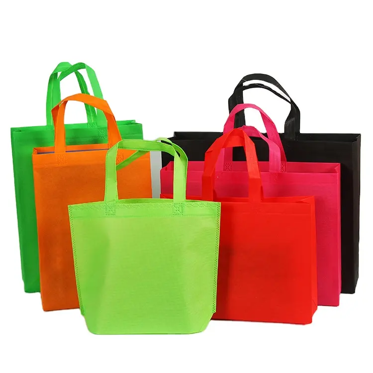 Venta caliente Tote PP Bolso no tejido Reutilizable Eco Tote Bag Supermercado personalizado Promoción de comestibles Bolsa de compras con logotipo