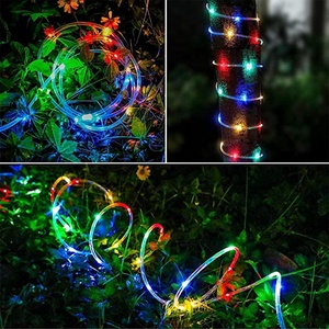 8機能ソーラーランプストリング屋外PVCレインボーLEDクリスマスライト装飾リモートコントロールカラーランプフェアリーライト - Product Image 6